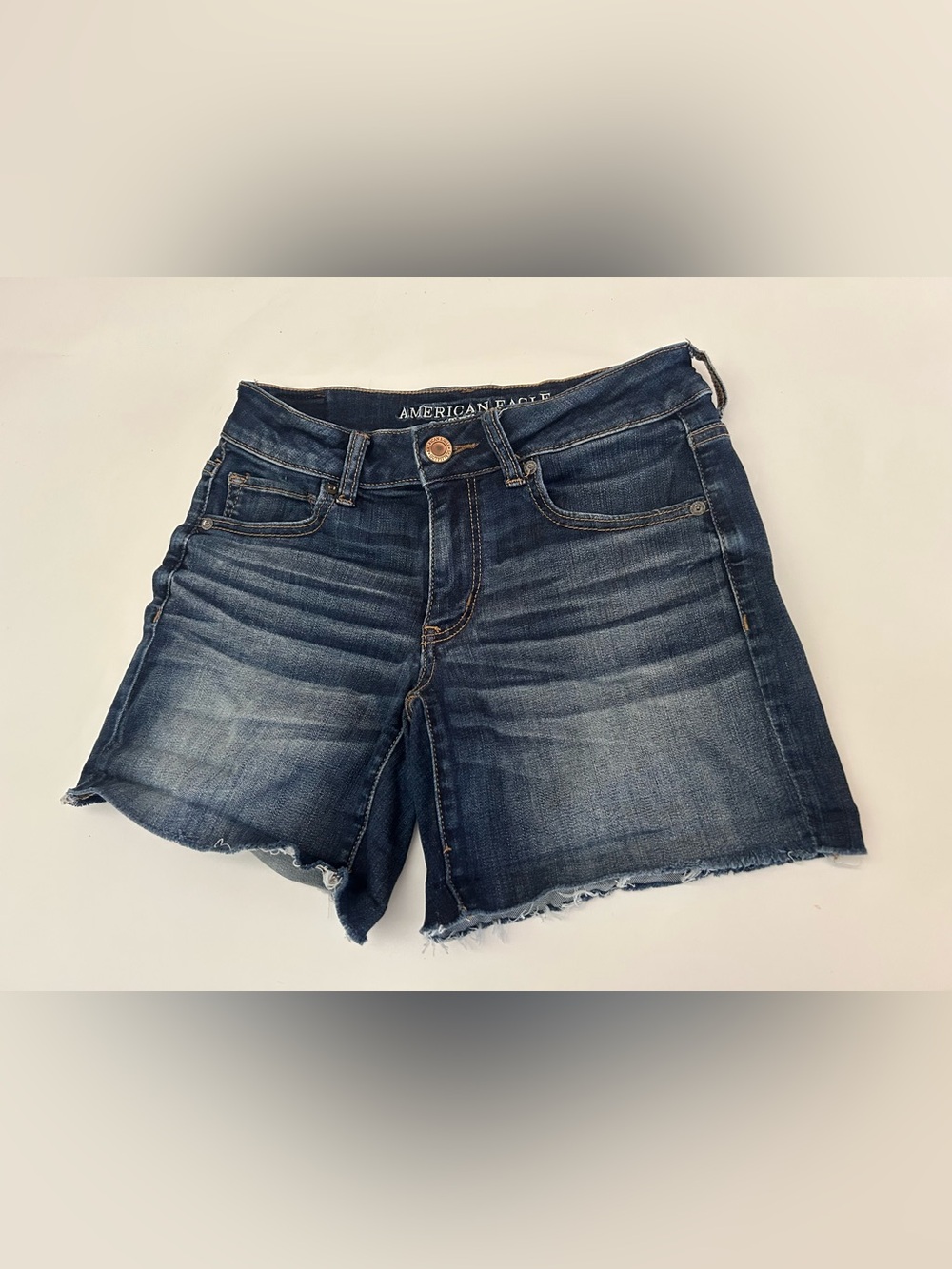 American Eagle Outfitters Super Super Stretch AEO Denim MIDI Shorts